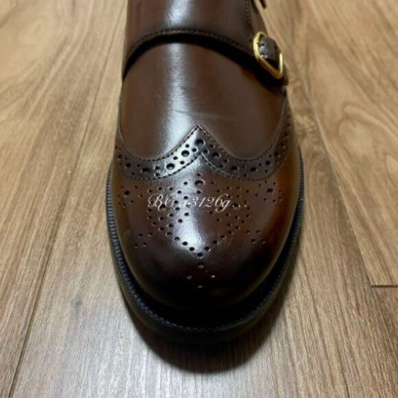 ZARA genuine leather double monk strap shoes SIZE 27cm USA 9 2408/920/100 - Picture 8 of 9